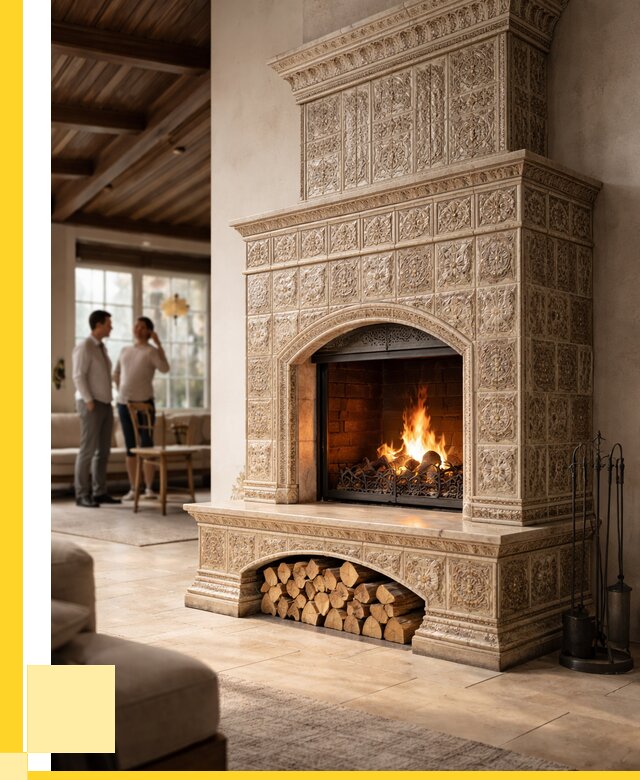 Купить изразцовый камин в Самаре от 252650 р. | ЭриданСмр