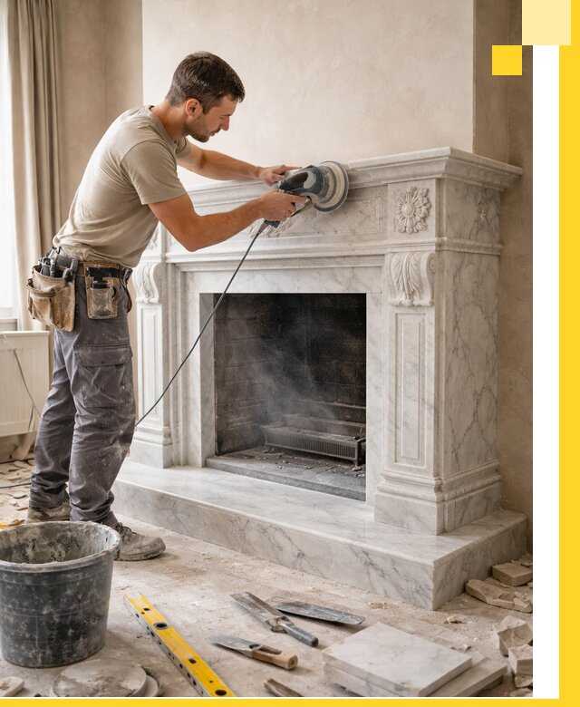 Изготовление и установка мраморных каминов в Самаре под ключ