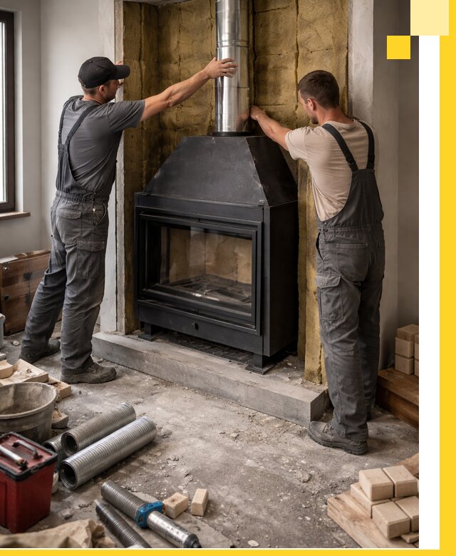 Изготовление и монтаж закрытых каминов в Самаре под ключ