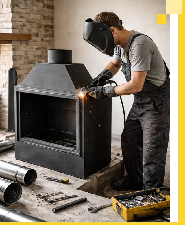 Продажа и установка металлических каминов в Самаре под ключ