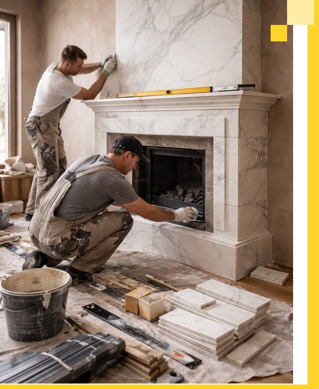 Отделка каминов в Самаре качественные облицовочные работы