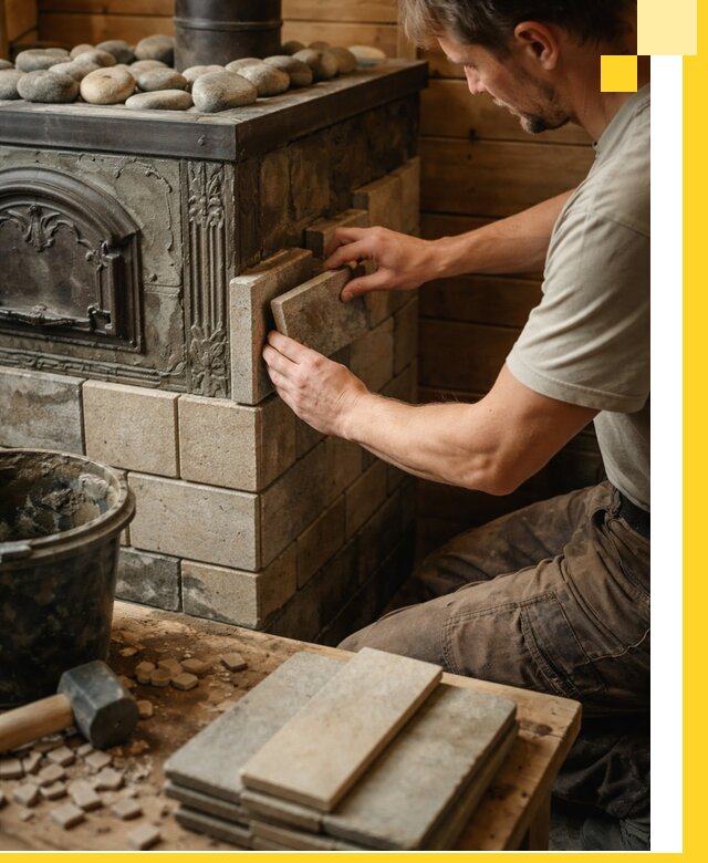 Облицовка банных печей в Самаре профессиональная отделка