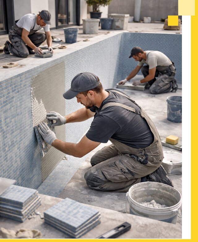 Облицовка бассейнов в Самаре плитка мозаика гидроизоляция