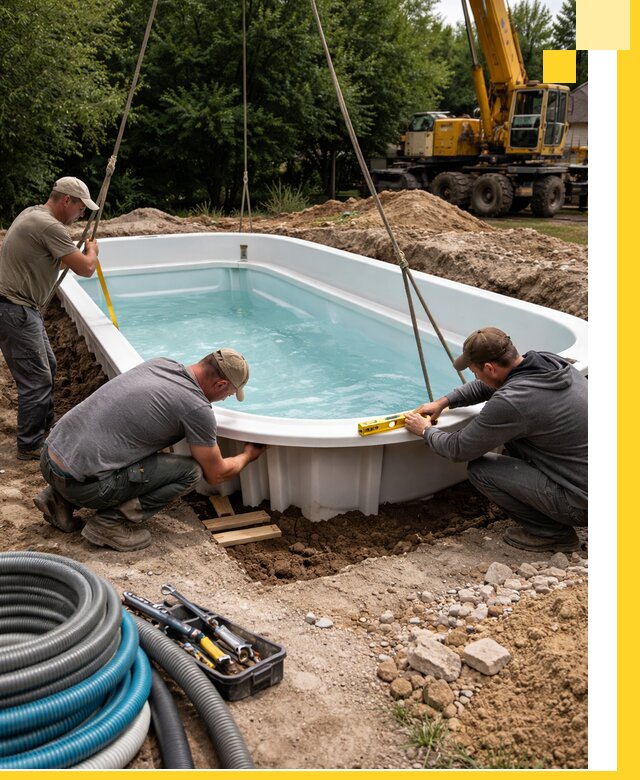 Установка и монтаж композитных бассейнов под ключ в Самаре