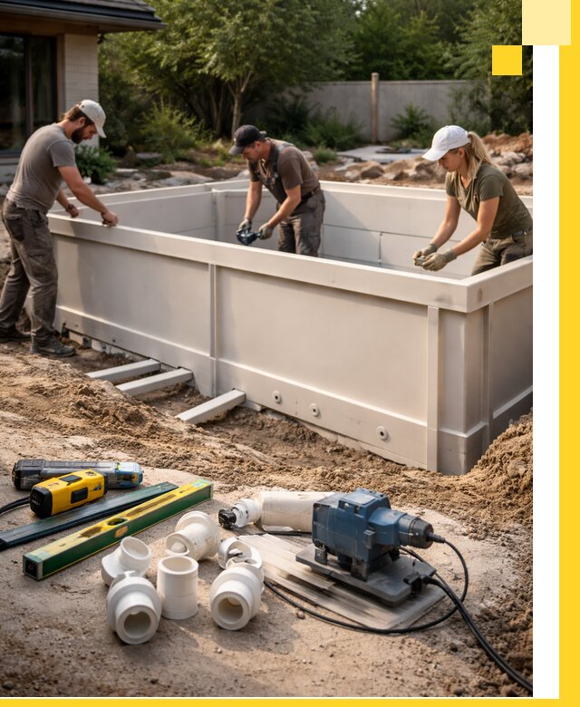 Установка полипропиленовых бассейнов под ключ в Самаре