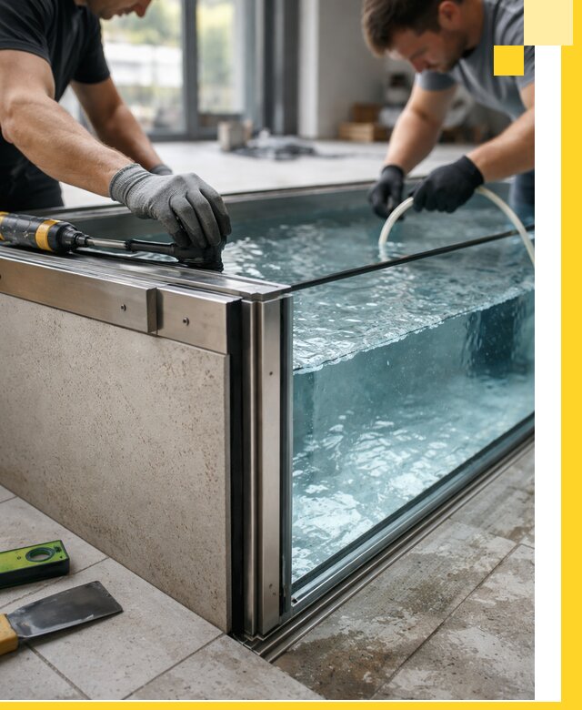 Проектирование и монтаж стеклянных бассейнов в Самаре