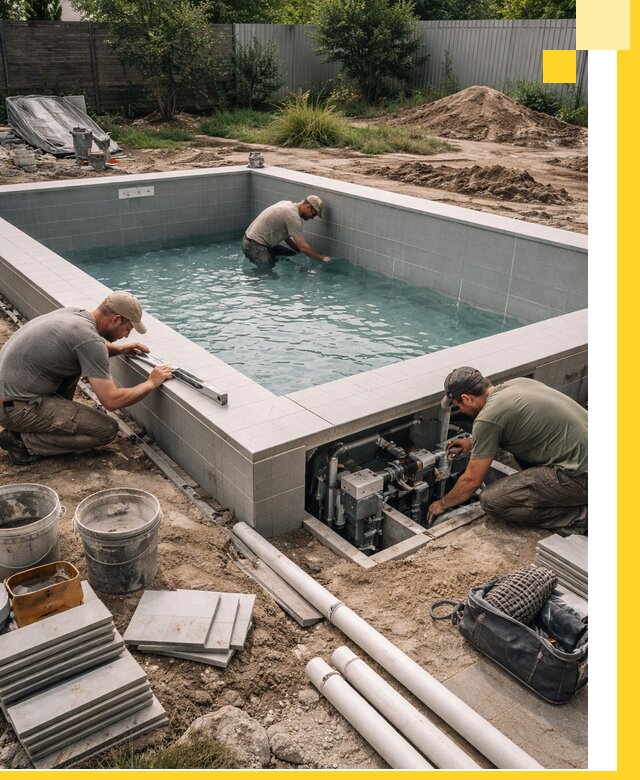 Строительство и монтаж бассейнов для дачи под ключ в Самаре