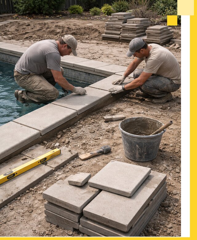 Установка и изготовление копингового камня для бассейнов в Самаре