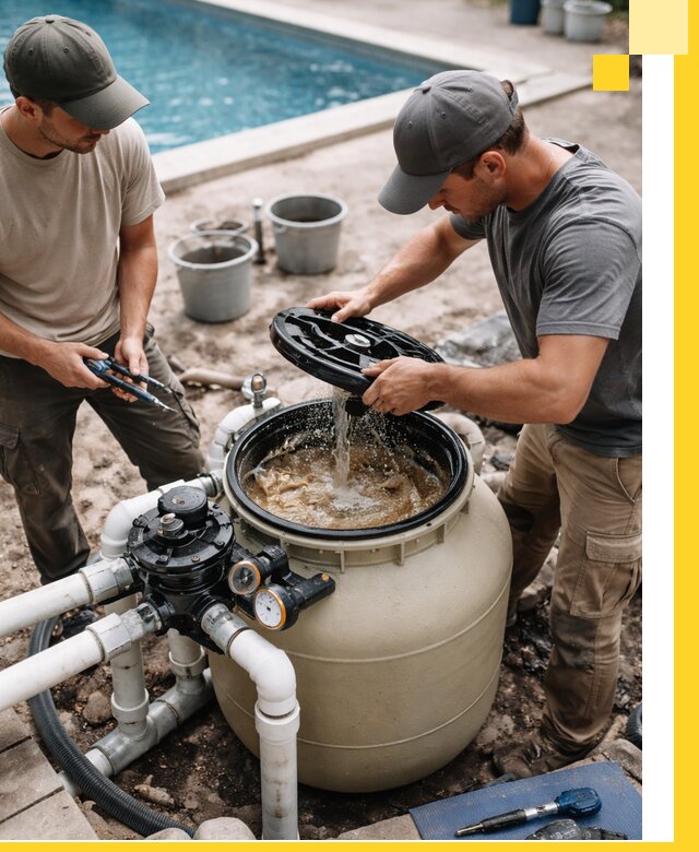 Установка и обслуживание песочных фильтров для бассейнов в Самаре