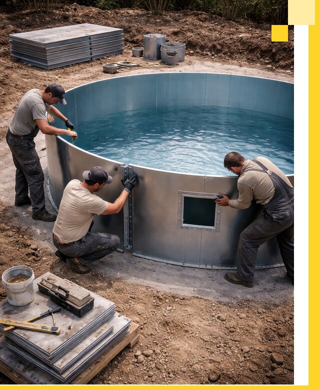 Круглые бассейны под ключ в Самаре проектирование и монтаж