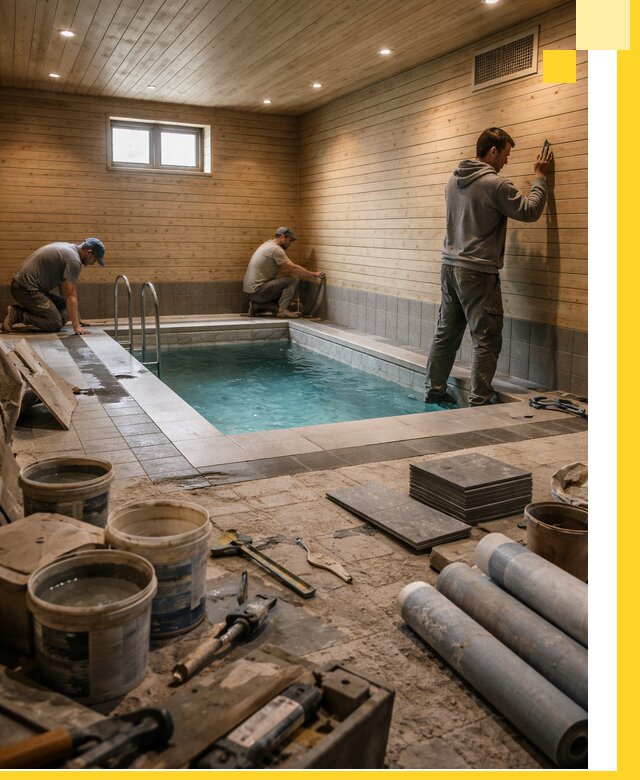 Строительство бани с бассейном и сауной под ключ в Самаре