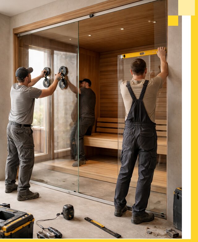 Производство и монтаж стеклянных саун под ключ в Самаре