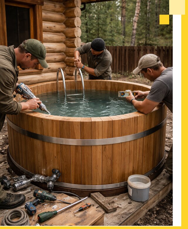 Строительство бань с купелью под ключ и отделкой в Самаре