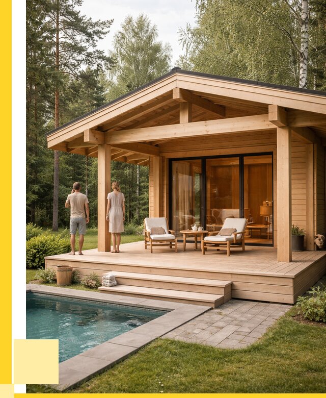 Бани с террасой под ключ в Самаре от 606360 р. | ЭриданСмр