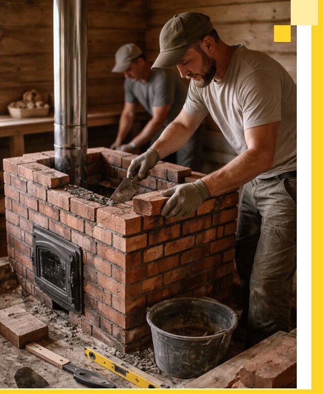 Кирпичные печи для бани под ключ в Самаре, проект и монтаж