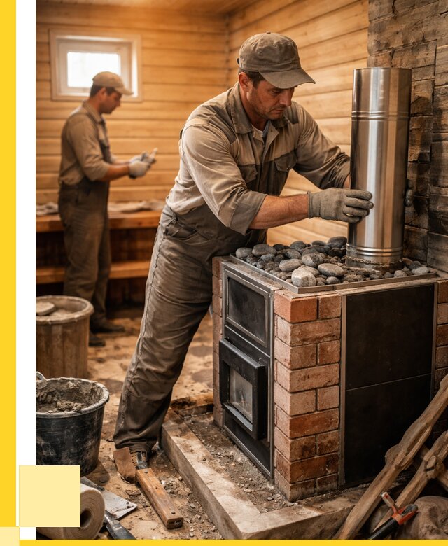 Монтаж печи в бане под ключ в Самаре от 20212 р. | ЭриданСмр