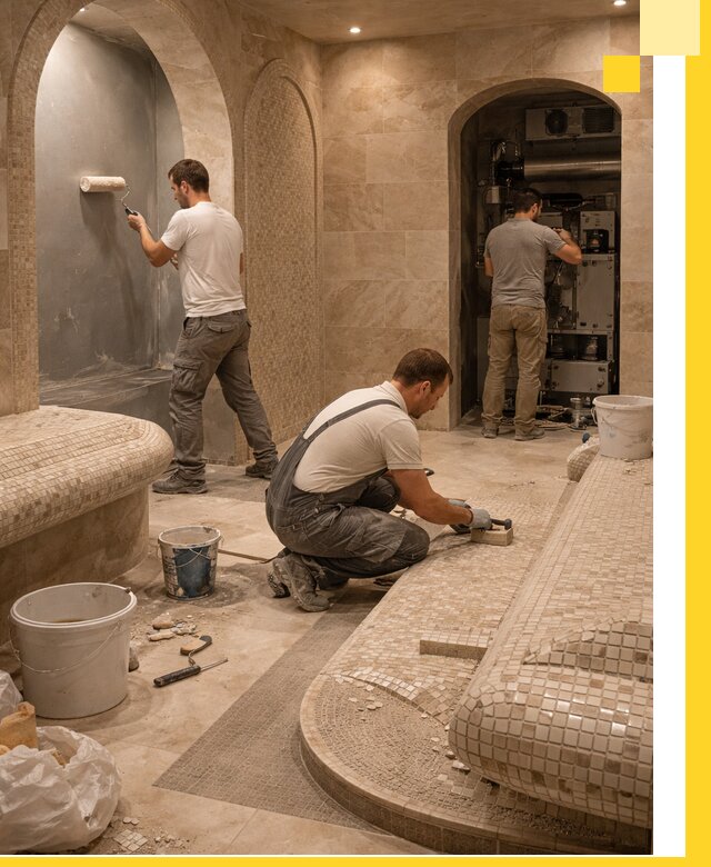 Строительство бани с хамамом и бассейном под ключ в Самаре