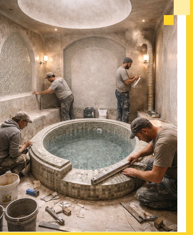 Профессиональное строительство хамама с бассейном в Самаре под ключ